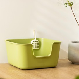 LivLab Extra Large Litter Box with High Sides 24.60" Lx16.92 Wx12.99 H,Anti-Splashing Kitty Litter Box,Tool-Free Assembly,Multi cat Litter Box,Jumbo Litter Box (Green) (Green)