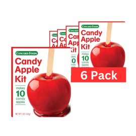 Concord Foods Candy Apple Kit Makes Traditional Red Candy Apples Perfect for Family Treats, Carnivals, Fairs & Fundraisers Includes Candy Apple Mix & 10 Sticks Easy, Fun & Delicious 5 oz Box Pack of 6