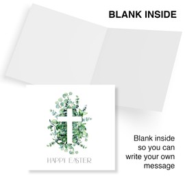 Punkcards - Happy Easter Card - Easter Wishes Greeting Card - Watercolour floral - Religious Easter Faith - For Friend or Family