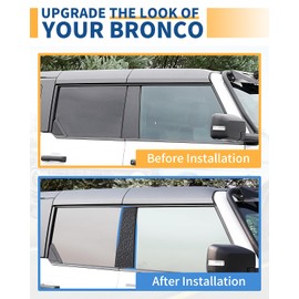 ROADER Bronco B Pillar Trim Cover for 2021 2022 2023 2024 New Ford Bronco Offroad 4 Door, Center Window Exterior Pillar Post Panel Covers Anti-Scratch Stickers Decorative Accessories, 2pcs