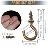 Jamiikury 100Pcs 1/2 Inch Cup Hooks, Bronze Ceiling Hooks Small