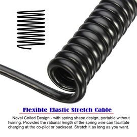 NFHK Cable HDMI 2.1 Male to HDMI Male 8K 60hz Stretch Coiled Cable Right Angled 90 Degree for HDTV Computer Laptop Monitor