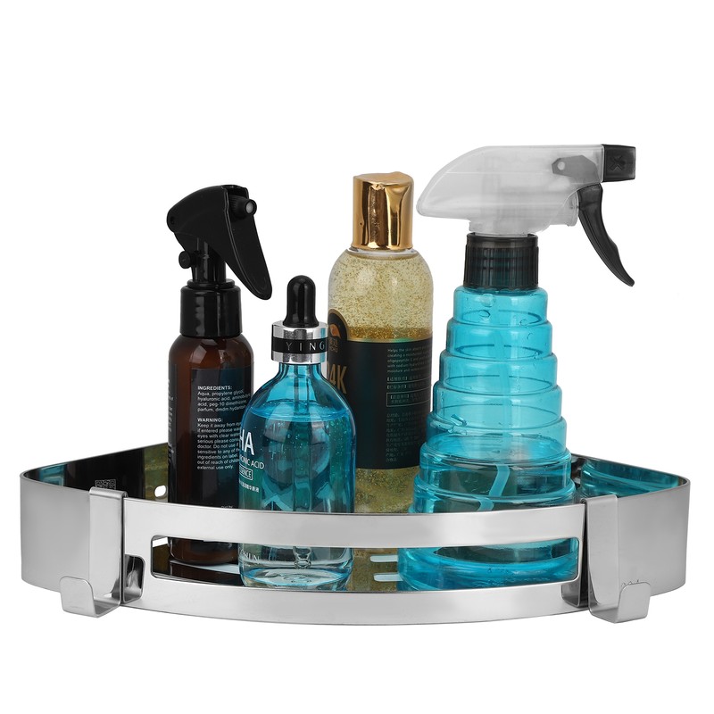 304 Stainless Steel Hollow Triangular Corner Shelf Shampoo Storage Rack