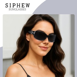 SIPHEW Polarised Sunglasses Womens Trendy Ladies Sunglasses with UV400 Protection Wrap Around Sun Glasses for Women