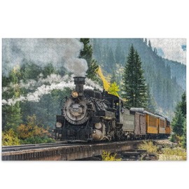 Oarencol Steam Train Durango Silverton Jigsaw Puzzle Forest Railway Landscape 500 Pieces Puzzles for Adults Kids