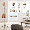 Tangkula Coat Rack Freestanding, Rubber Wood Coat Stand with 8