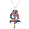 DUOWEI Cobras Snake Chain Necklace Enamel Snake Pendant Jewellery Reptile