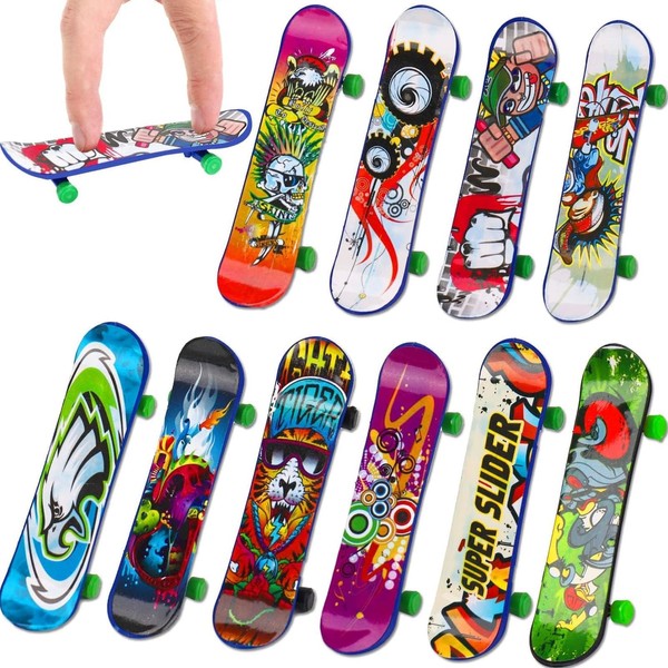 VDFJEK 10Pcs Finger Skateboards, Mini Skateboards for Kids Finger, Fingerboard, Mini Skateboard, Finger Skateboard, Mini Skateboards, Finger Boards, Mini Skateboards, Mega Fun