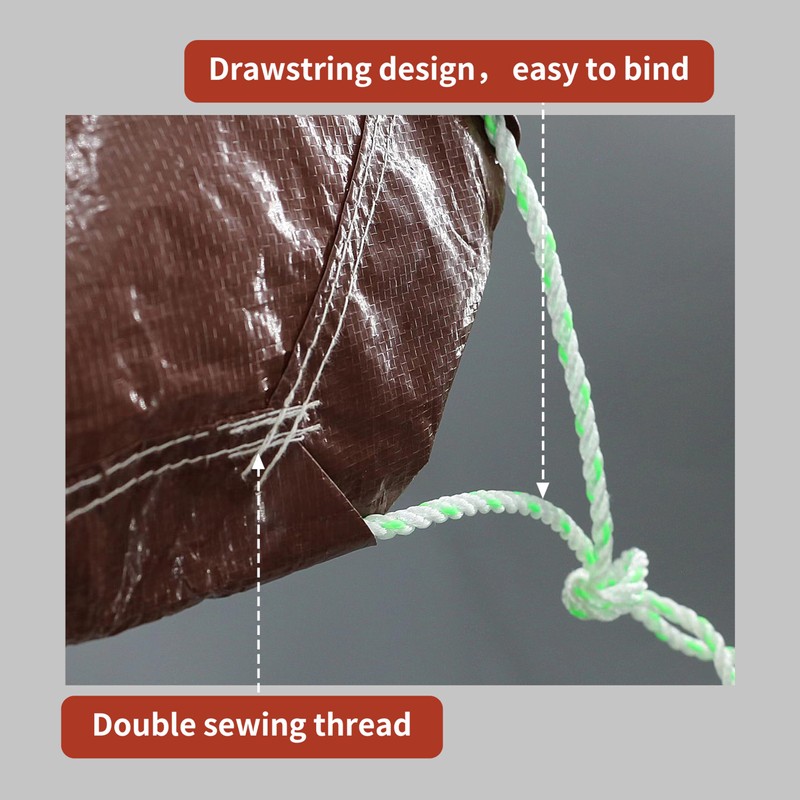 TARPAL 5x5 Feet(2pack) Small tarp with Drawstring Tarp Waterproof Brown