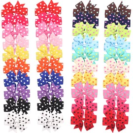40 Pieces Baby Girls Ribbon Polka Dot Hair Bow Alligator Hair Clips For Girl Teens Kids Babies Toddlers