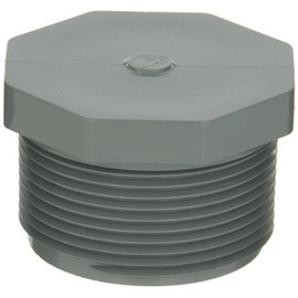GF Piping Systems CPVC Pipe Fitting, Plug, Schedule 80, Gray, 2" NPT Male