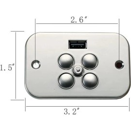 Raffel Systems CTR UR2 08 A BA S Power Recliner Switch 5 Button 5 Pin with USB