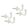 White Curtain Tassel Hooks Ball End Curtain Drape Tassel Screw