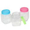 Plastic Jars Unique Yet Complimentary Lid Colors 3pk