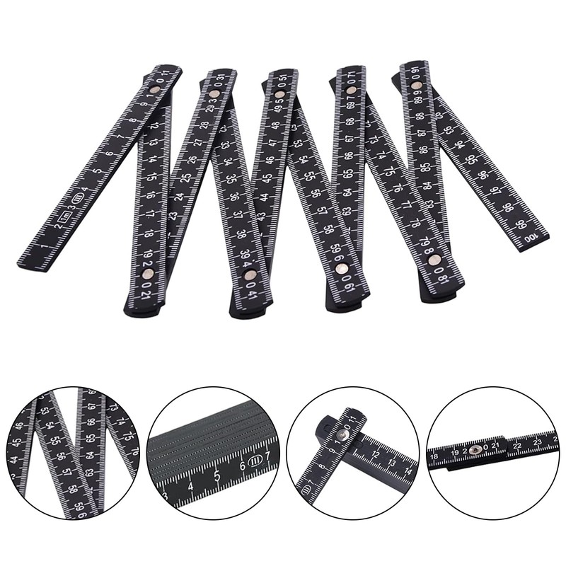 BDHYYM Pack of 5 Folding Ruler 1 m Plastic Folding