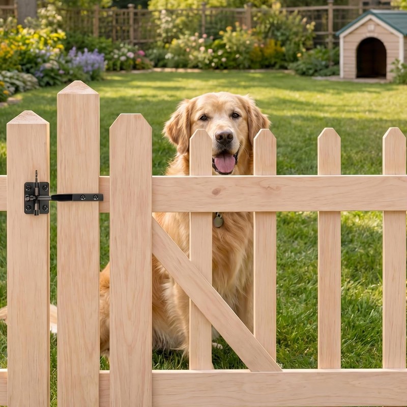 Self-Locking Heavy-Duty Gate Latch: Automatic Gravity Lever Type for Wooden