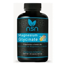 Glicinato De Magnesio 200 Caps | 450mg | Con Pulpo De Limón Sin Sabor