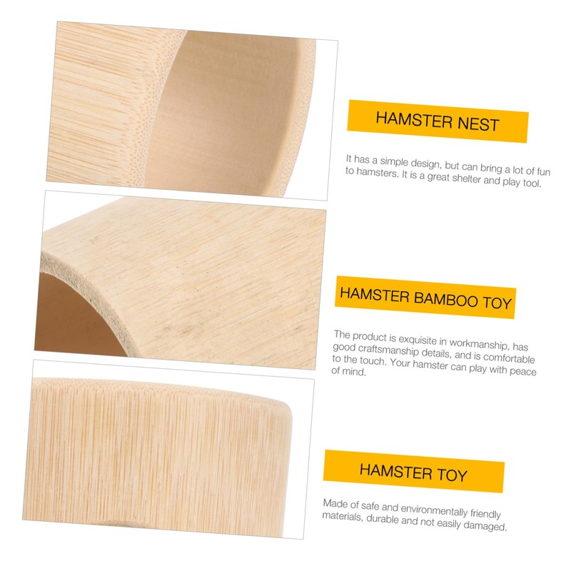 Sosoport Bamboo Hamster Tunnel Chinchilla Hideout Small Pet Activity Toy