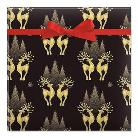 Current Golden Deer Elegance Jumbo Rolled Christmas Gift Wrap and Labels, Premium Semi-Gloss 23-Inch x 32-Foot Wrapping Paper Roll, 61 Square Feet Total