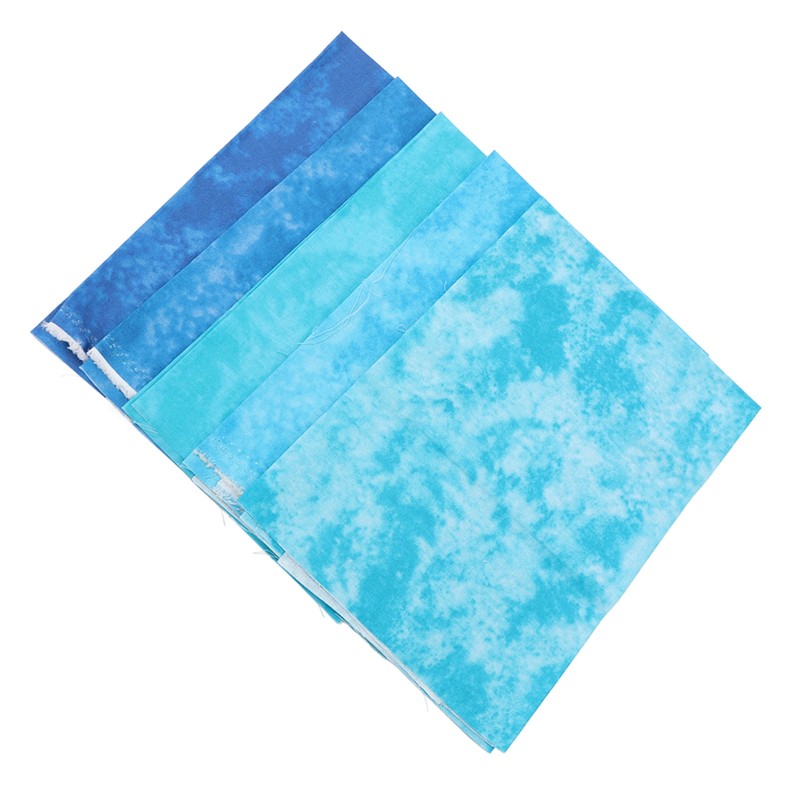 5Pcs Cotton Quilting Fabric Smudge Dyed 19.7in Long 17.7in Wide