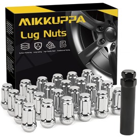 MIKKUPPA 24pcs M12x1.5 Lug Nuts - Replacement for 1984-2013 Toyota 4Runner, 1995-2013 Tacoma, 2000-2006 Tundra Aftermarket Wheel - Chrome Closed End Lug Nuts with Socket