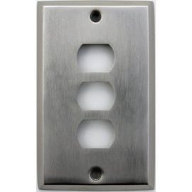 Classic Accents Stamped Steel Satin Nickel One Gang Three Despard Openings Wall Plate