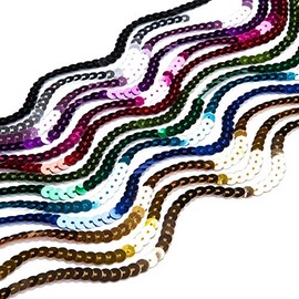 Neotrims Best Metallic Strung Spangle Sequin 6 mm Craft Ribbon Tape Trim in 13 Colours at a great price. For Crafts, Clothes and Indian Sari, Salwar
