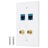 MECCANIXITY Cat 6 Ethernet Wall Plate, 4 Port 2 Blue