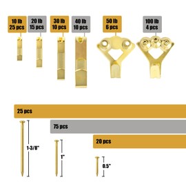 245 PCS Picture Hanging Kit, Picture Hangers Assorted Kit with Heavy Duty Wall Hooks, Sawtooth, Picture Wire, D Rings, Hardware Nails, Eye Hooks and Picture Hanging Tool for Frame Canvas Mounting