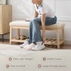 Zesthouse Wooden Storage Shoe Bench, Upholstered Shoe Rack for Entryway