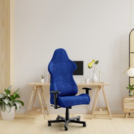 PAULATO BY GA.I.CO. Office & Gaming Chair Slipcover - Stretch Computer Desk Chair Cover with Zipper - Soft Polyester Fabric Slipcovers - Microfibra Collection - Navy Blue (Office Chair)