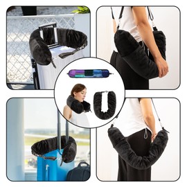 Mebiosi Stuffable Travel Neck Pillow, Travel Pillow for Extra Luggage, Soft Velvet Neck Pillow Cover, Travel Essentials, No Filler