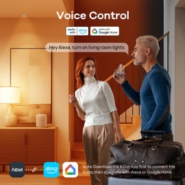 OREiN Smart Light Bulb,1200 Lumens BR30 Smart Flood Light Bulbs Work with AiDot App, Alexa, Google Home, RGBTW Color Changing Light Bulbs 2.4Ghz WiFi, 85W 4Pack