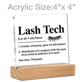 Lash Tech Gifts, Lash Artist Gifts, Lash Tech Therapist Clear Desk Decorative Sign Salon Office Home Acrylic Decor