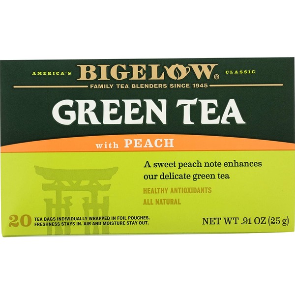 Bigelow Green Tea w/ Peach Tea Bags, 20 ct