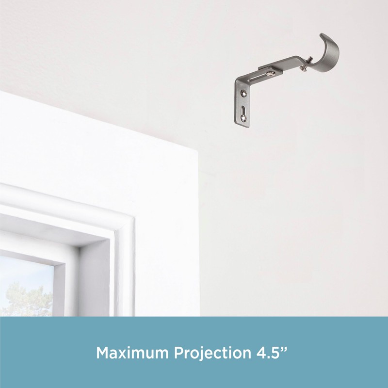 Kenney KN85305 1" Diameter Steel 3.5-4.5" Adjustable Curtain Rod Mounting