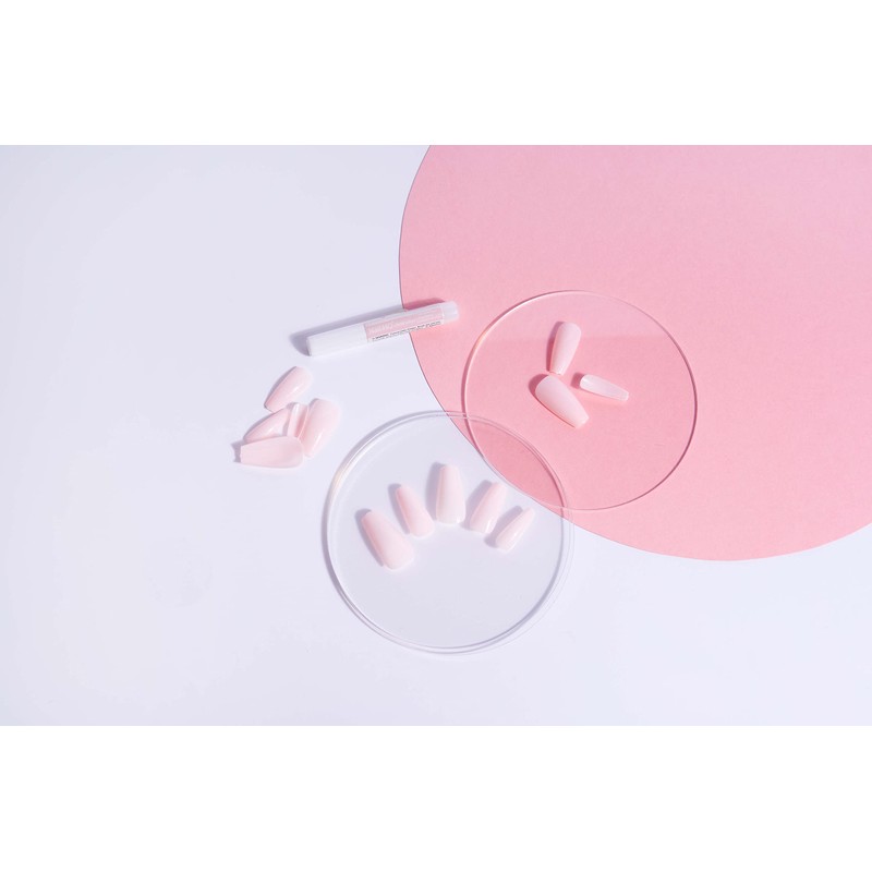 Nail HQ Long Coffin Baby Pink Nails