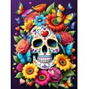 Skull Flower Diamond Painting Kits for Adults, DIY Full Round