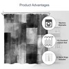 AMBZEK Grey Patchwork Shower Curtain - Modern Black and White