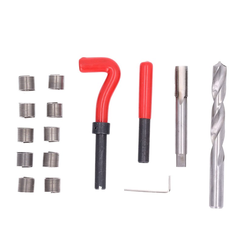 Fafeicy Thread Repair Kit, 15 Pieces/Set M14 x 1.5 mm
