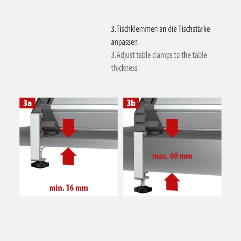 Brennenstuhl Table Clamps for Alu-Office-Line Power Strips/Clamp Holder for Desk/Table