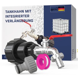 IBC Tank Tap 1000L 1/2 S60X6 with Integrated Extension, 1000 Litre Tank Connection, Specially Designed for the Use of IBC Tanks in Germany, 1000L Fuel Cap, 1000 Litre Tank Connection