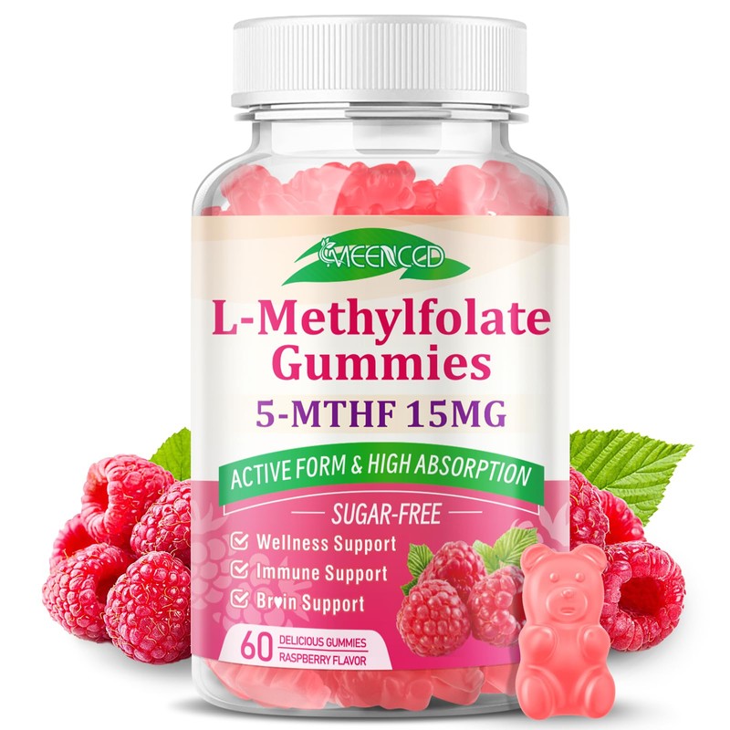 MEENCCD L-Methylfolate 15mg Gummies, Methylfolate Supplement, 5-MTHF Supplement - Active