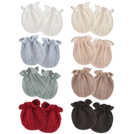 AQOKKA Newborn Baby Mittens No Scratch Cotton Elastic Wrist Gloves Infant Toddler Mittens for Baby Boy Girl 0-6 Months