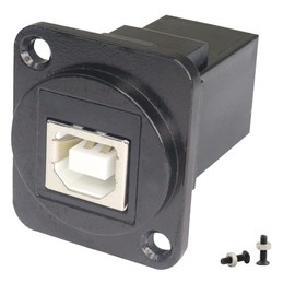 QIANRENON USB B to A D Panel Connector, USB 2.0 Data Port Solderless Female, Female to Female Converter Data Transfer Ports for Audio Video Optoelectronic Network, Black