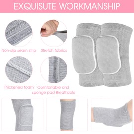 Knee Pads for Kids Suit for Age 7-12 Years, Wrestling Knee Pads Volleyball Knee Pads Thick Sponge Youth Girls Anit-Slip Sport Knee Support Brace for Volleyball Dance Yoga Running Climbing Grey
