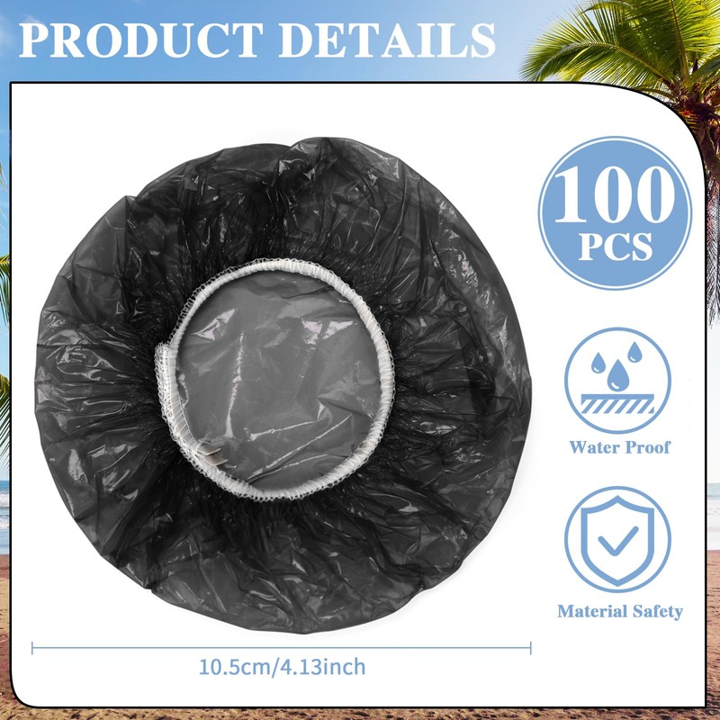 Baderke 100 Pcs Scrunchie Drink Covers Bulk Disposable Plastic Covers