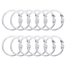 uxcell 12 Pcs Shower Curtain Hooks, O-Shaped Plastic Shower Curtain Rings for Bathroom Rings, Shower Window Rods, Shower Curtain, Changing Room, Dressing Room (Transparent)