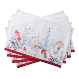 Maison d' Hermine Morzine 100% Cotton Placemats Set of 4 for Dining Table, Kitchen, Wedding, Daily Use, Dinners, Thanksgiving Parties, Christmas (33cm x 48cm)