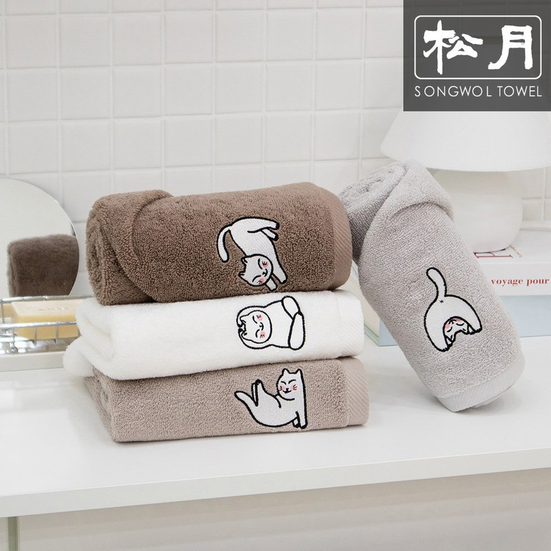 Songwol Towel Songwol Yoga Cat Face Towels 8 sheets, light